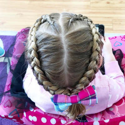 Toddler Hairstyle Dutch Heart Braids