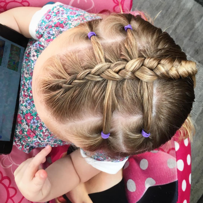 Side Ponies into a Middle Dutch Braid